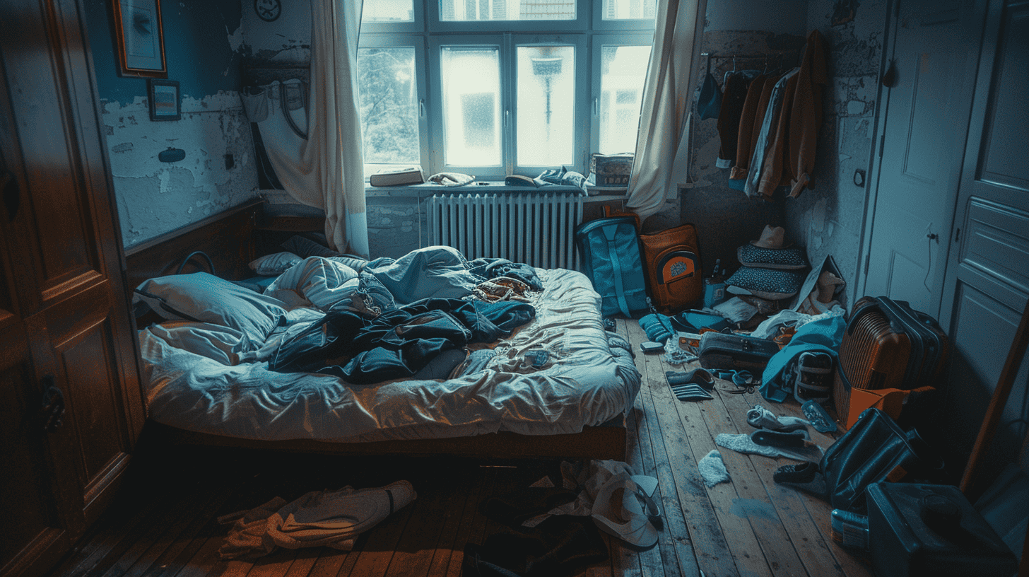 a picture of a bedbug infested bedroom