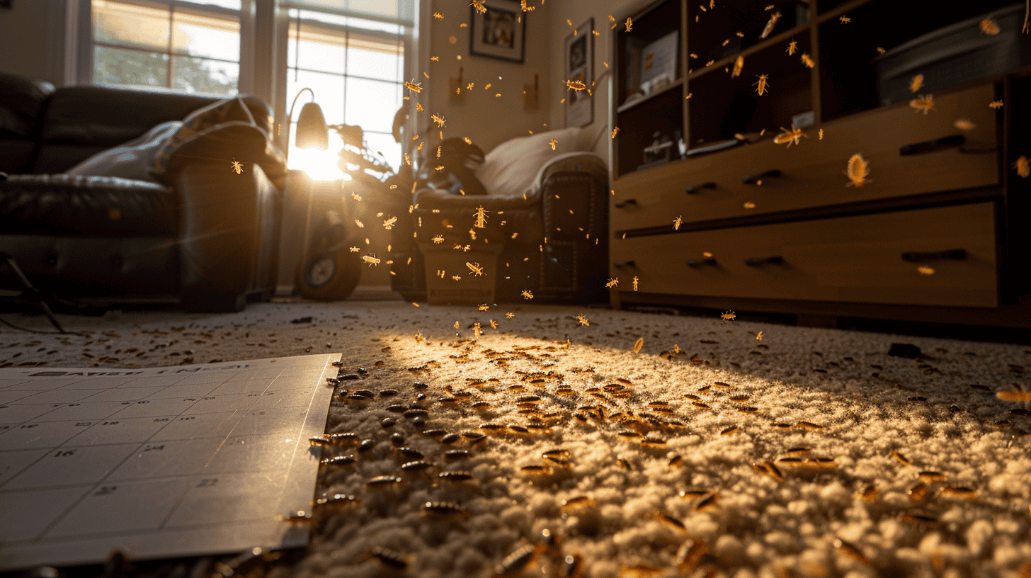 image of a bedbug infestation developing