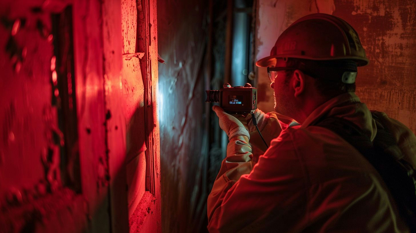 image of a person identifying ant infestation in walls