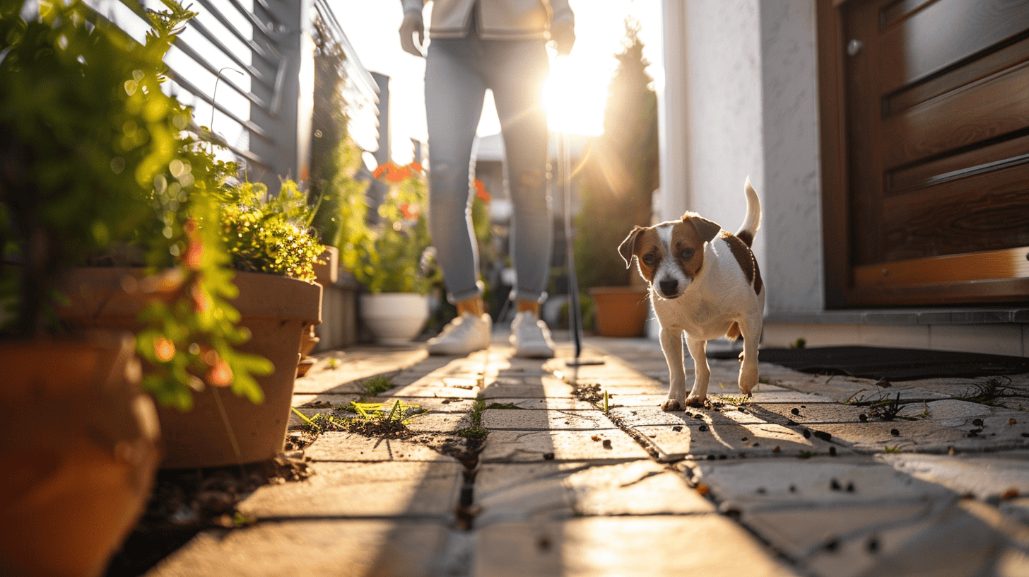 an image of a dog outside
