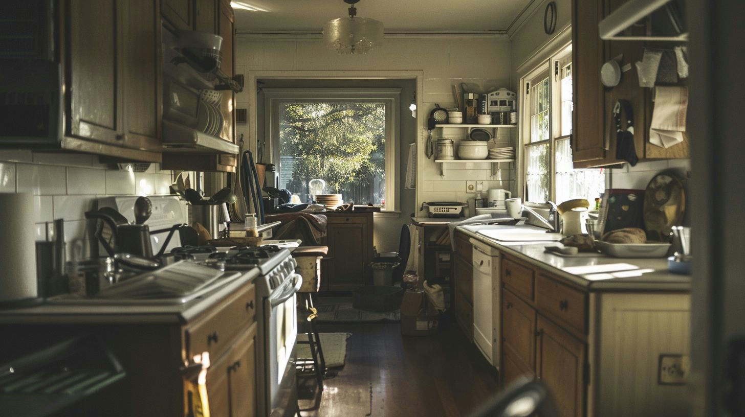 image of a kitchen infested by cockroaches