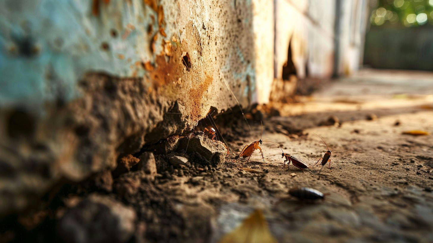 image of cockroaches entering a home from outside