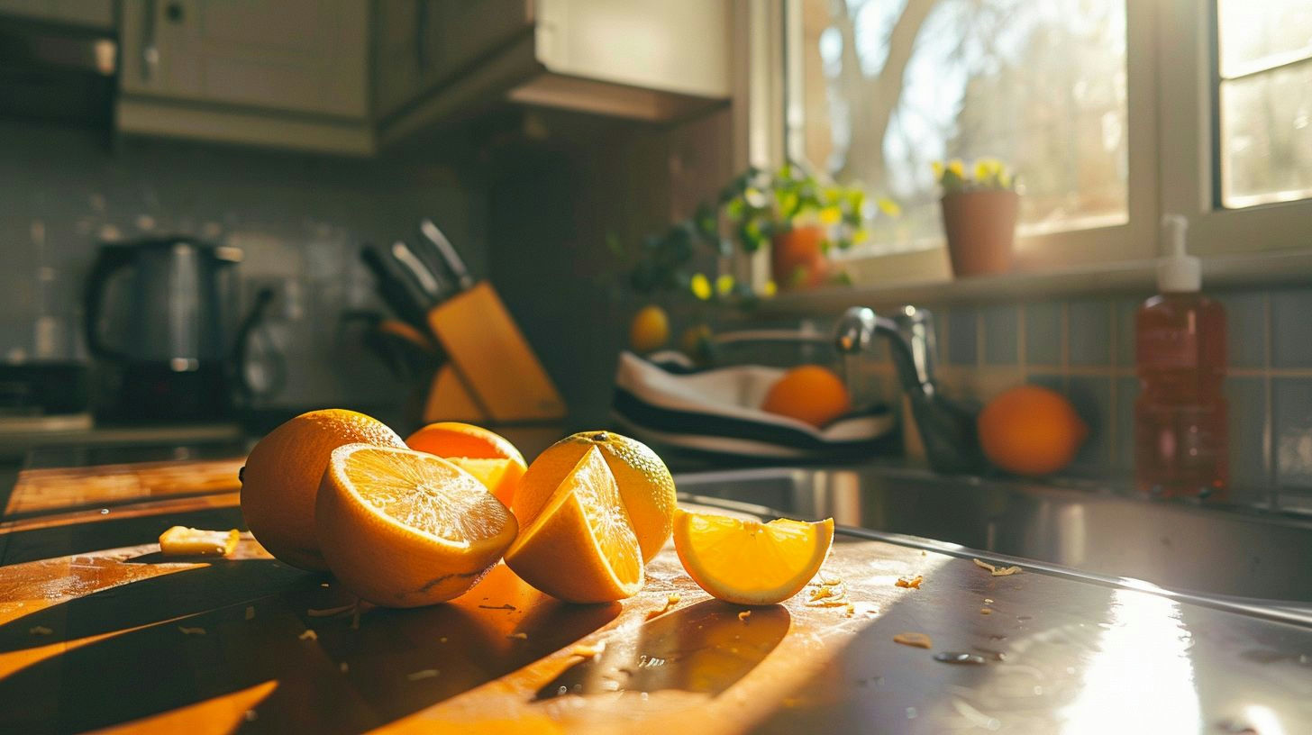 image of orange slices on cutboard